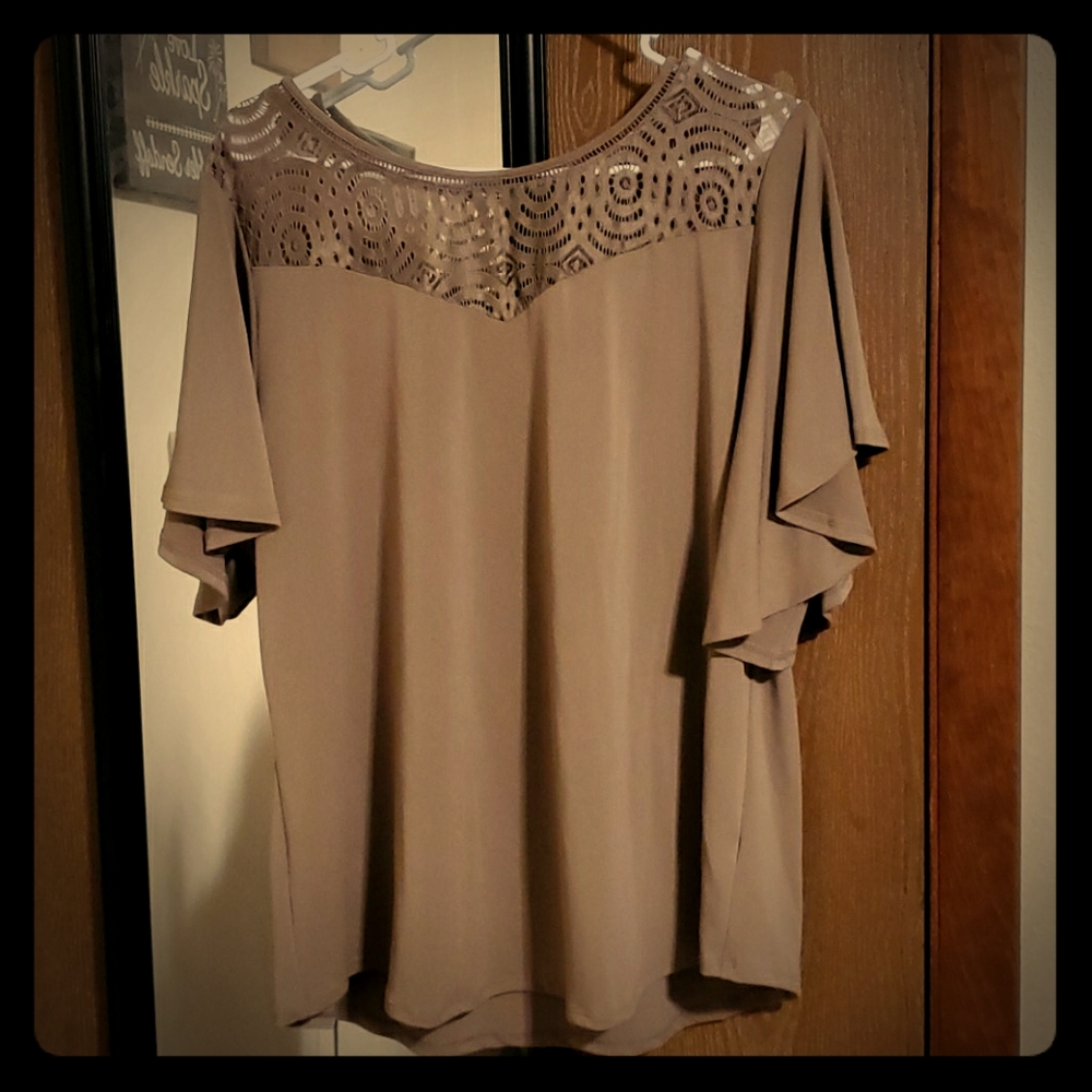 Gray lace top